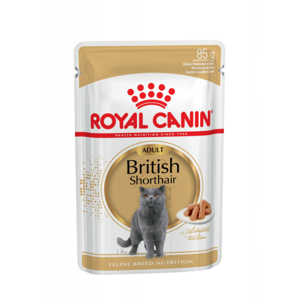 Royal Canin British Shorthair Adult Корм консервированный для взрослых британских короткошерстных кошек,соус, 85г